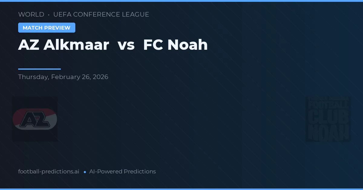 AZ Alkmaar vs FC Noah — pronostic și avancronică meci