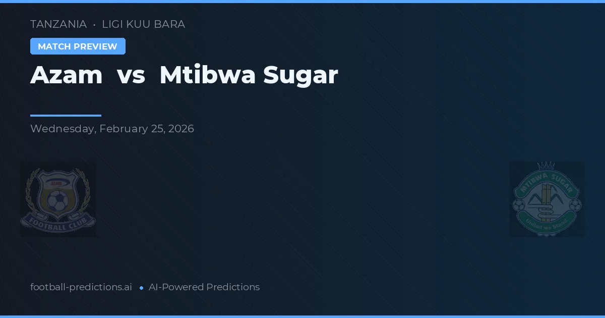Azam vs Zahărul Mtibwa — pronostic și avancronică meci