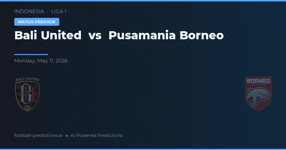 Bali United vs Pusamania Borneo — pronostic și avancronică meci