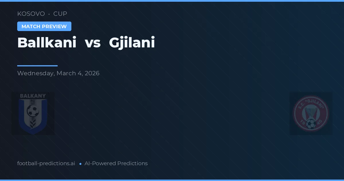 Ballkani vs Gjilani — pronostic și avancronică meci