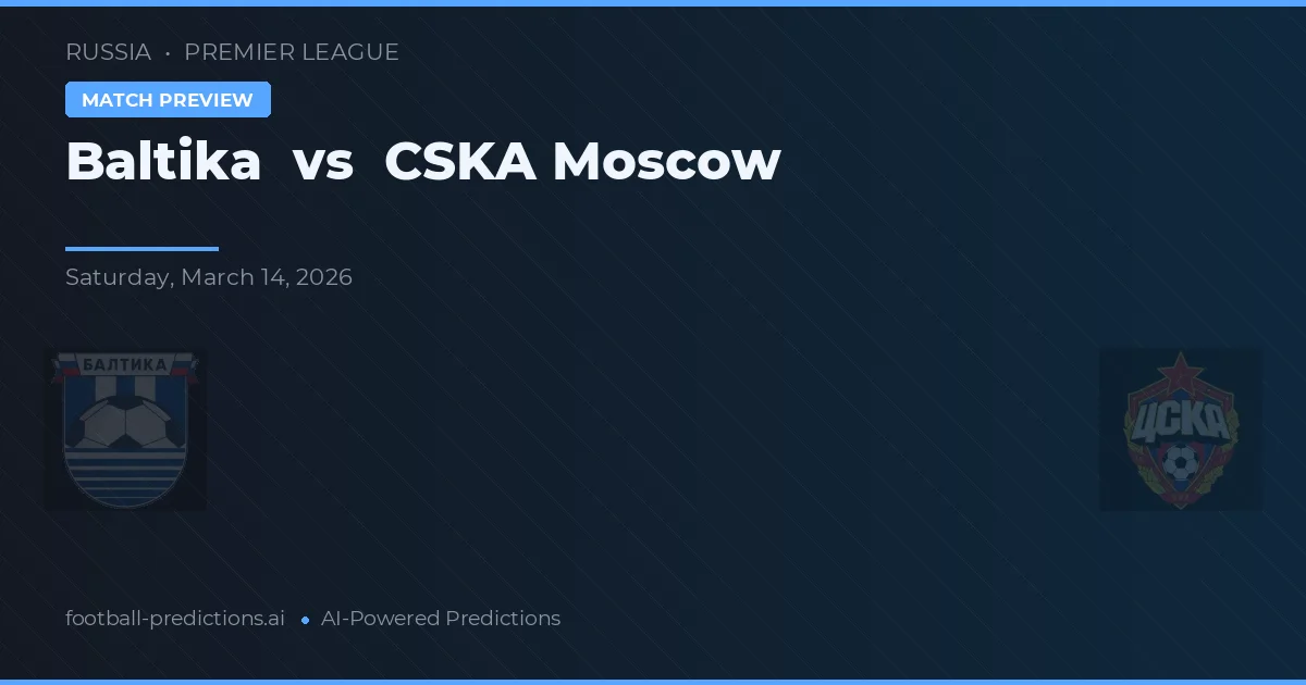 Baltika vs ŢSKA Moscova — pronostic și avancronică meci