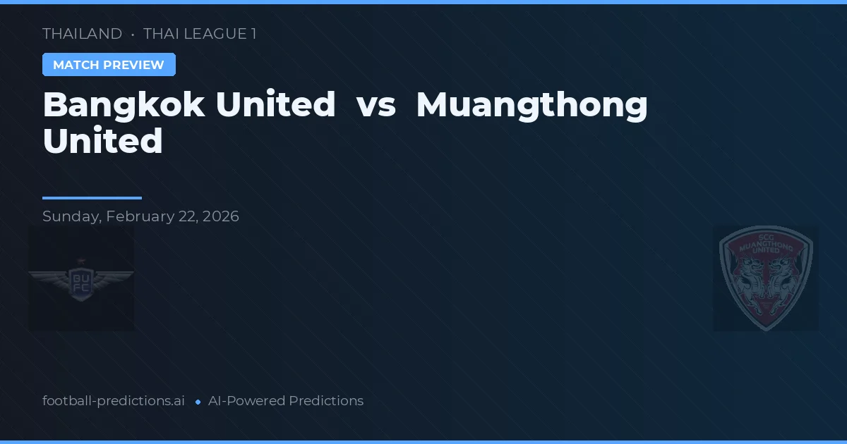 Bangkok United vs Muangthong United — pronostic și avancronică meci