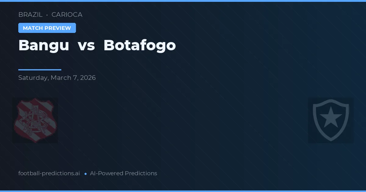 Bangu vs Botafogo — pronostic și avancronică meci