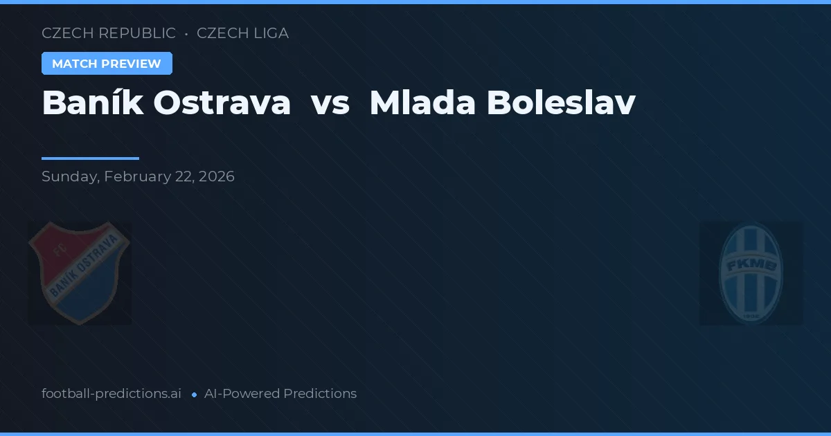 Baník Ostrava vs Mladá Boleslav — pronostic și avancronică meci