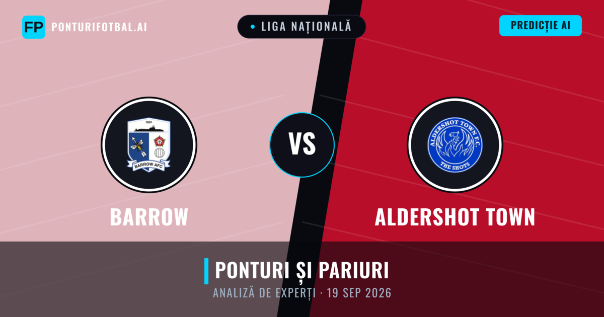 Barrow vs Aldershot Town — pronostic și avancronică meci