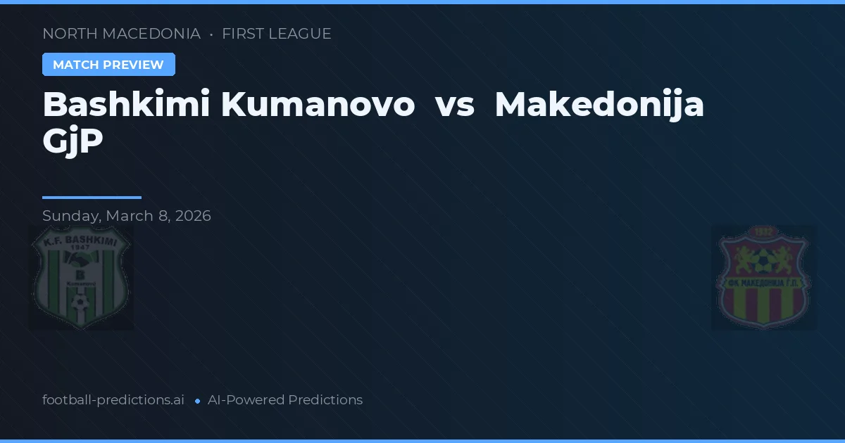 Bashkimi Kumanovo vs Makedonija GjP — pronostic și avancronică meci