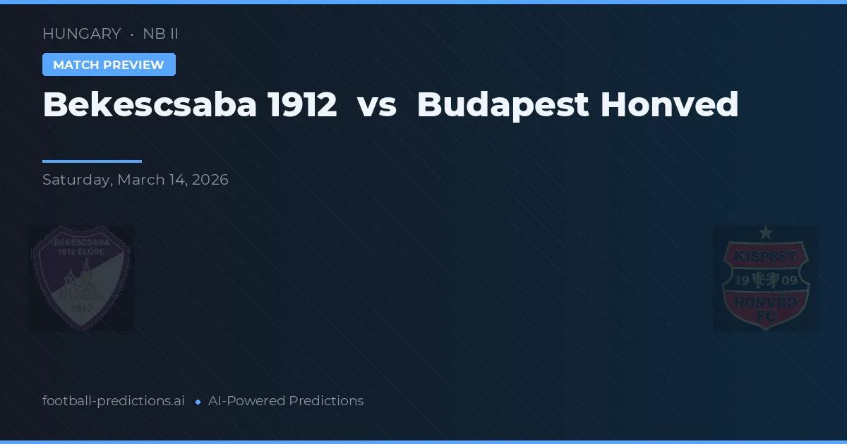 Békéscsaba 1912 vs Budapesta Honvéd — pronostic și avancronică meci