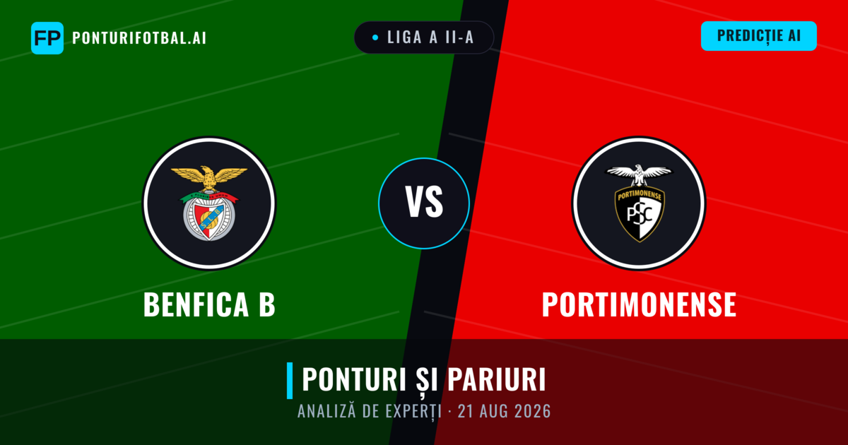 Benfica B vs Portimonense — pronostic și avancronică meci