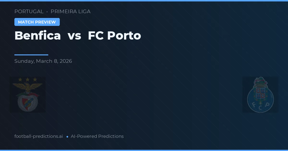 Benfica vs FC Porto — pronostic și avancronică meci