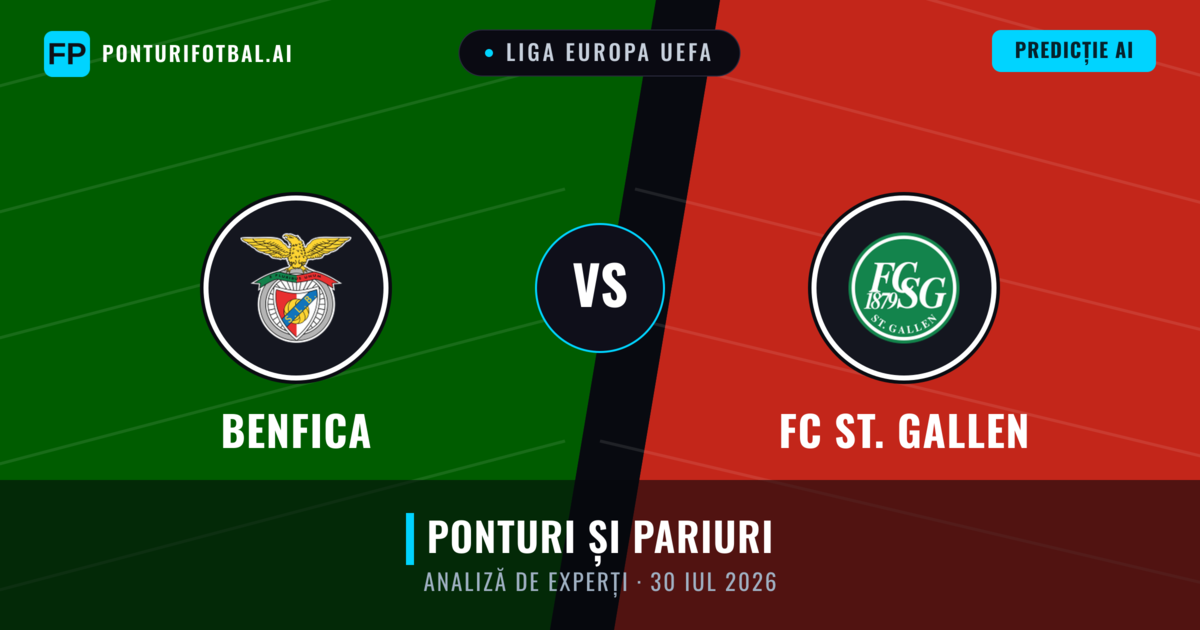 Benfica vs FC St. Gallen — pronostic și avancronică meci