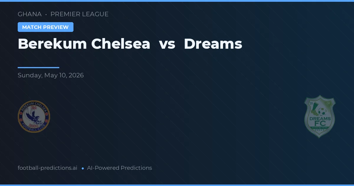 Chelsea Berekum vs Dreams — pronostic și avancronică meci