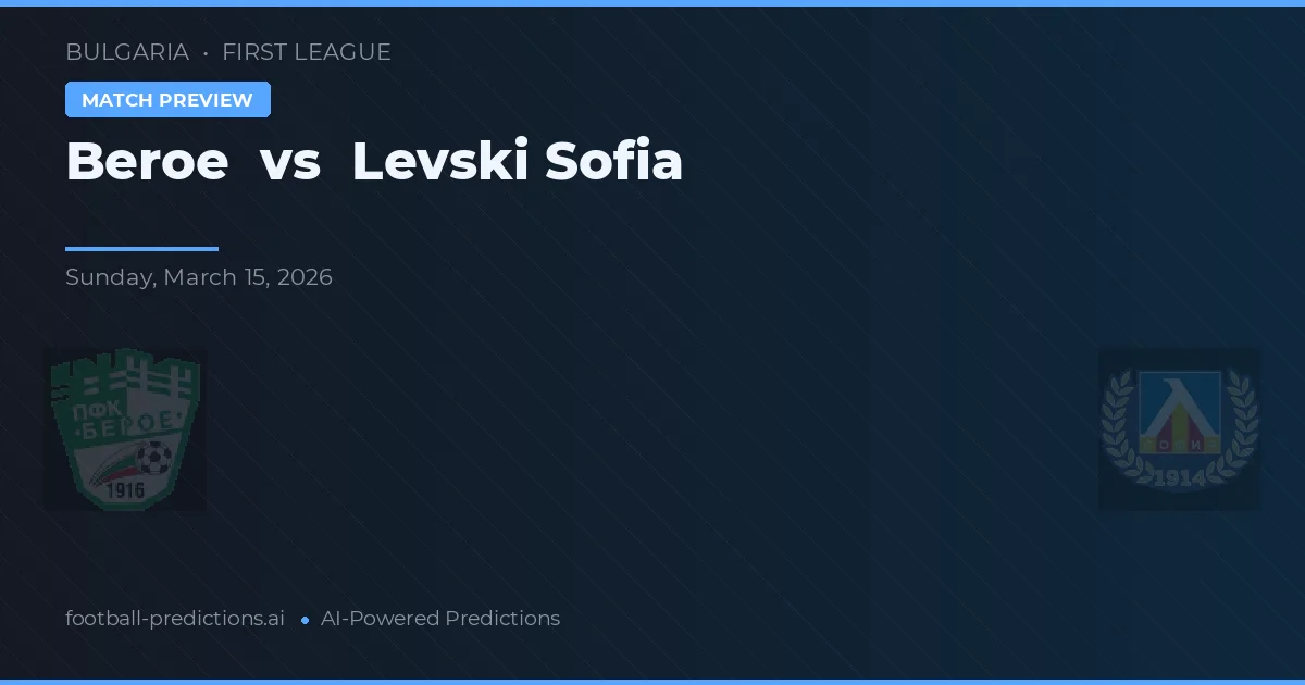 Beroe vs Levski Sofia — pronostic și avancronică meci