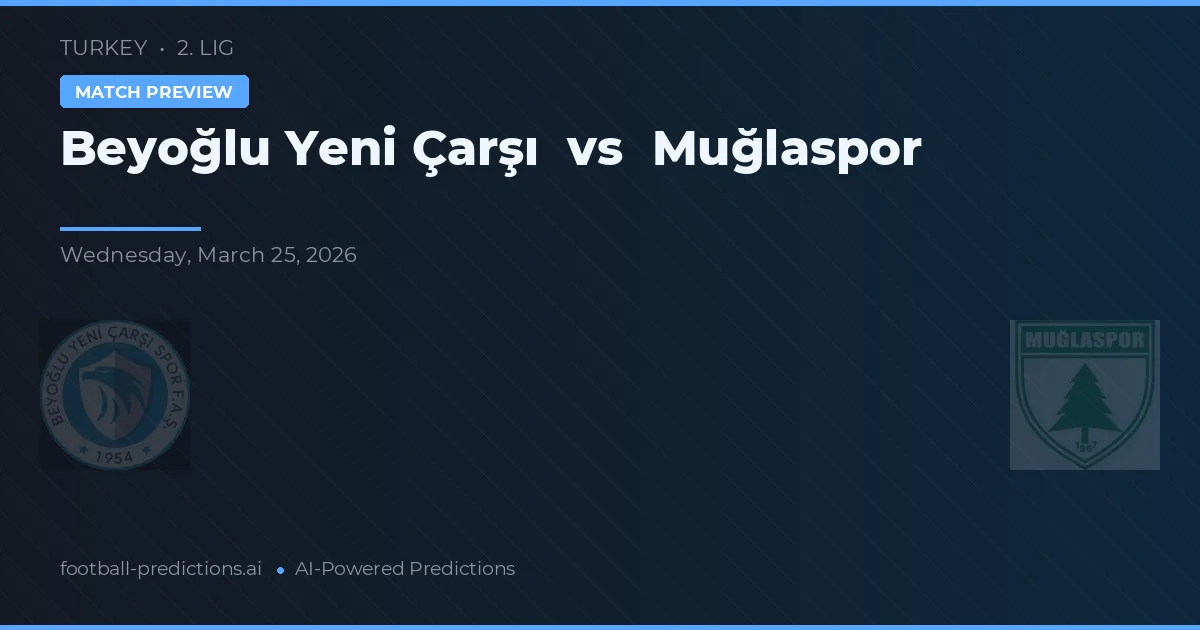 Beyoğlu Yeni Çarşı vs Muğlaspor — pronostic și avancronică meci