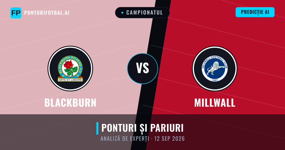 Blackburn vs Millwall — pronostic și avancronică meci