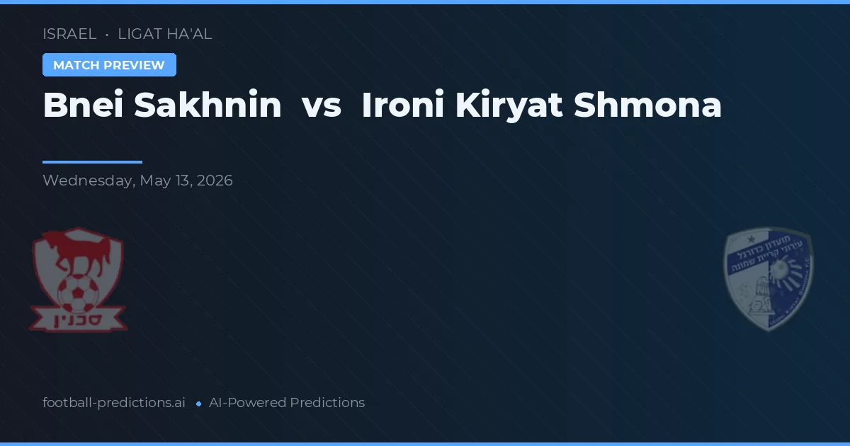 Bnei Sakhnin vs Ironi Kiryat Shmona — pronostic și avancronică meci