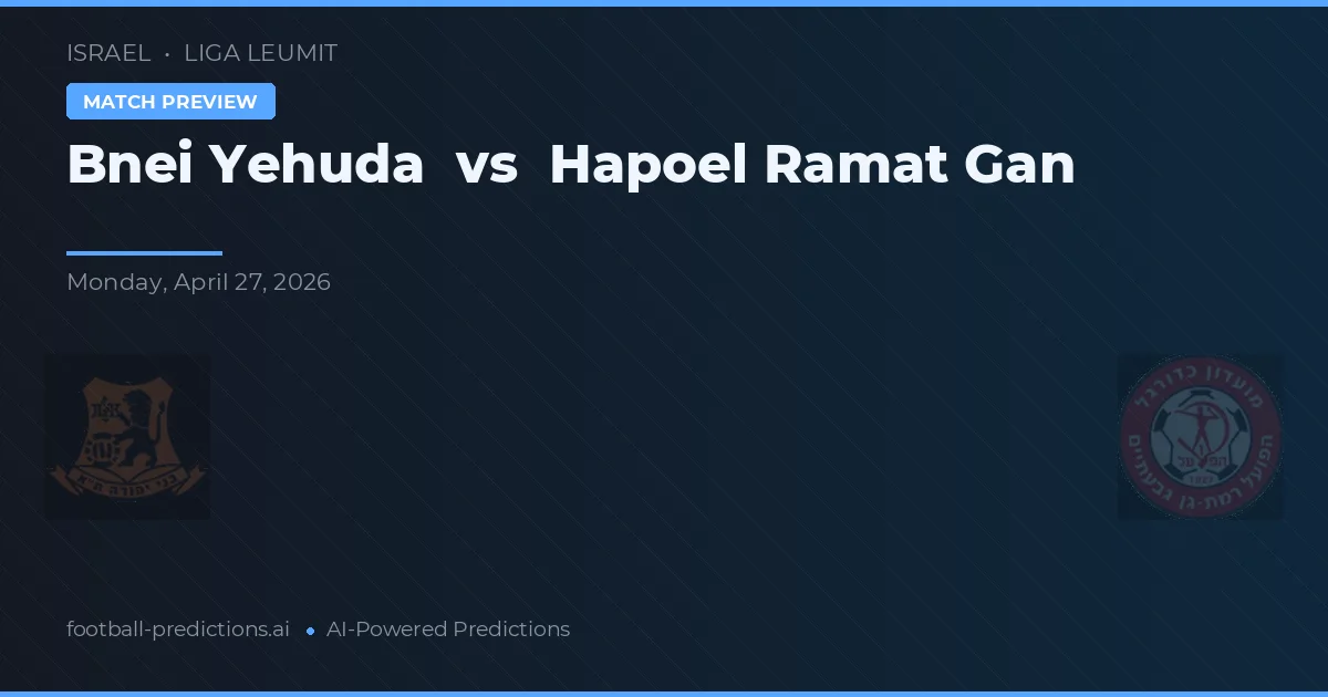 Bnei Yehuda vs Hapoel Ramat Gan — pronostic și avancronică meci