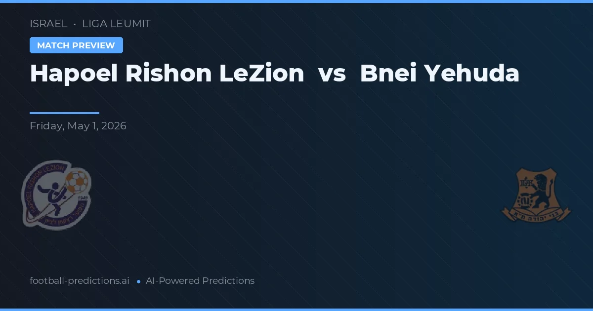 Hapoel Rishon LeZion vs Bnei Yehuda — pronostic și avancronică meci