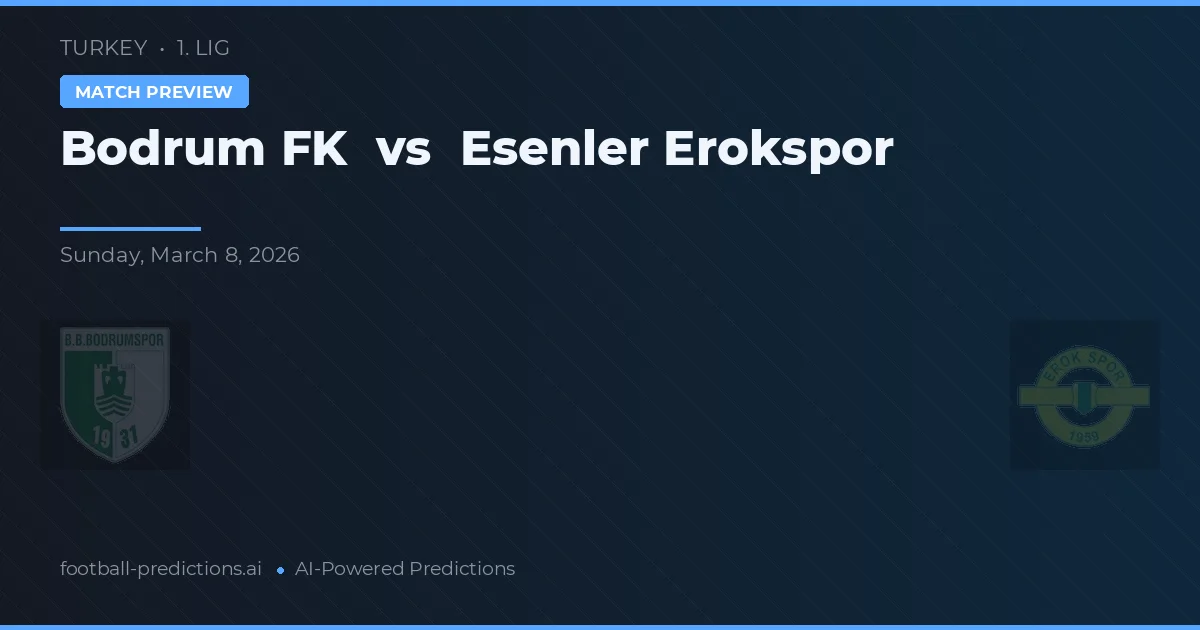 Bodrumspor vs Esenler Erokspor — pronostic și avancronică meci