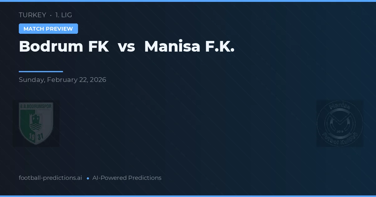 Bodrumspor vs Manisa F.K. — pronostic și avancronică meci