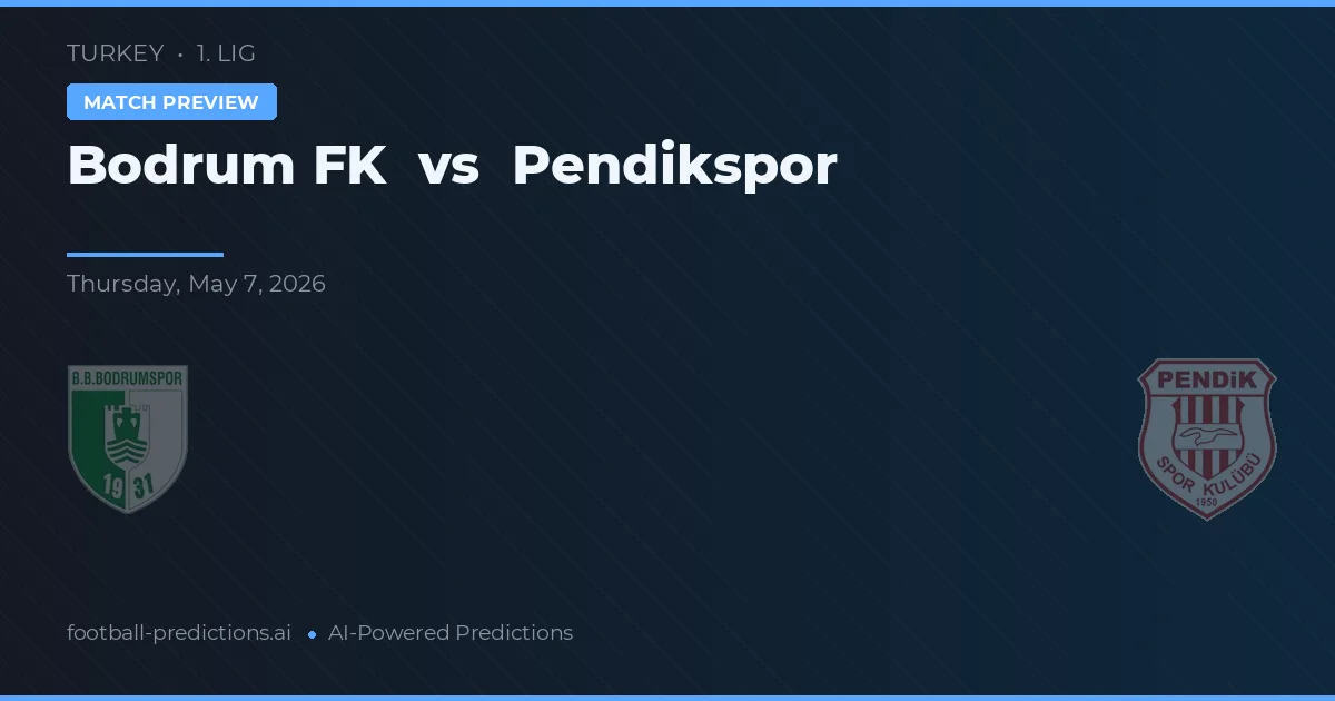 Bodrumspor vs Pendikspor — pronostic și avancronică meci