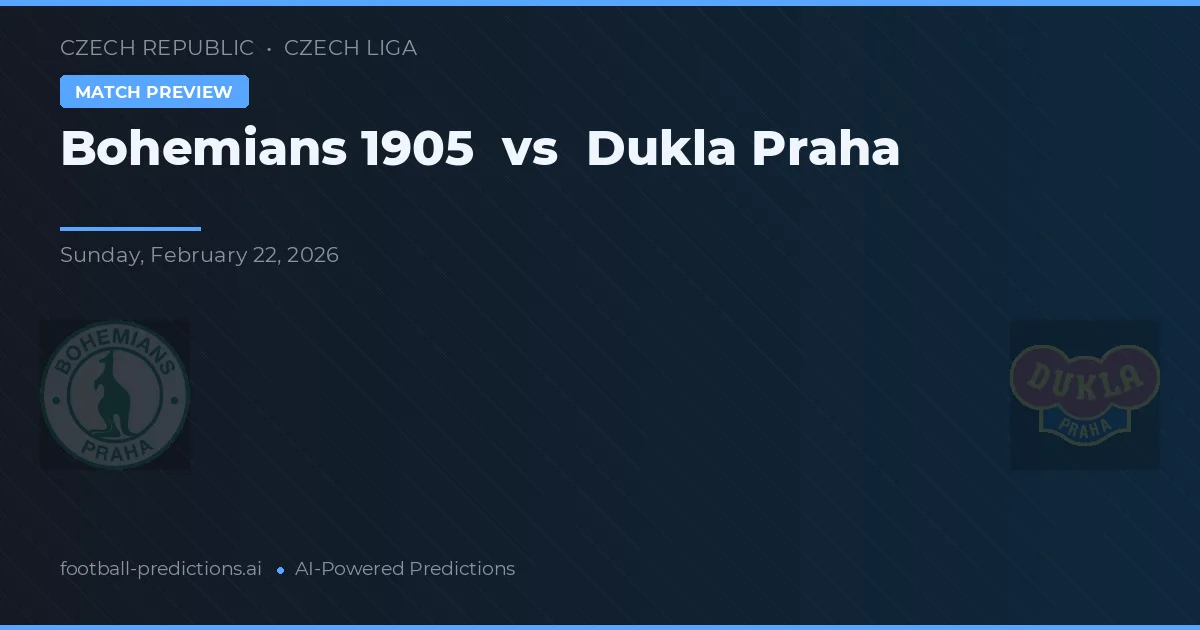 Bohemians 1905 vs Dukla Praha — pronostic și avancronică meci