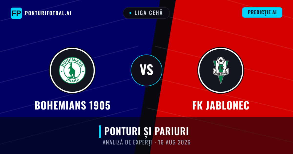 Bohemians 1905 vs FK Jablonec — pronostic și avancronică meci