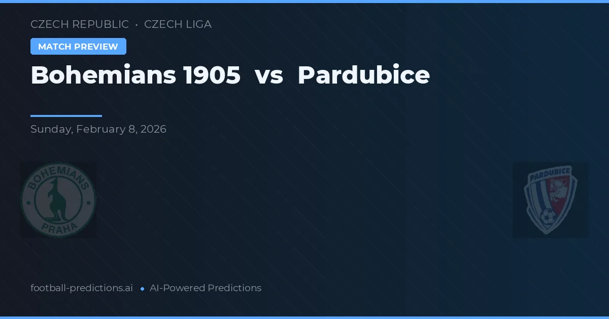 Bohemians 1905 vs Pardubice — pronostic și avancronică meci