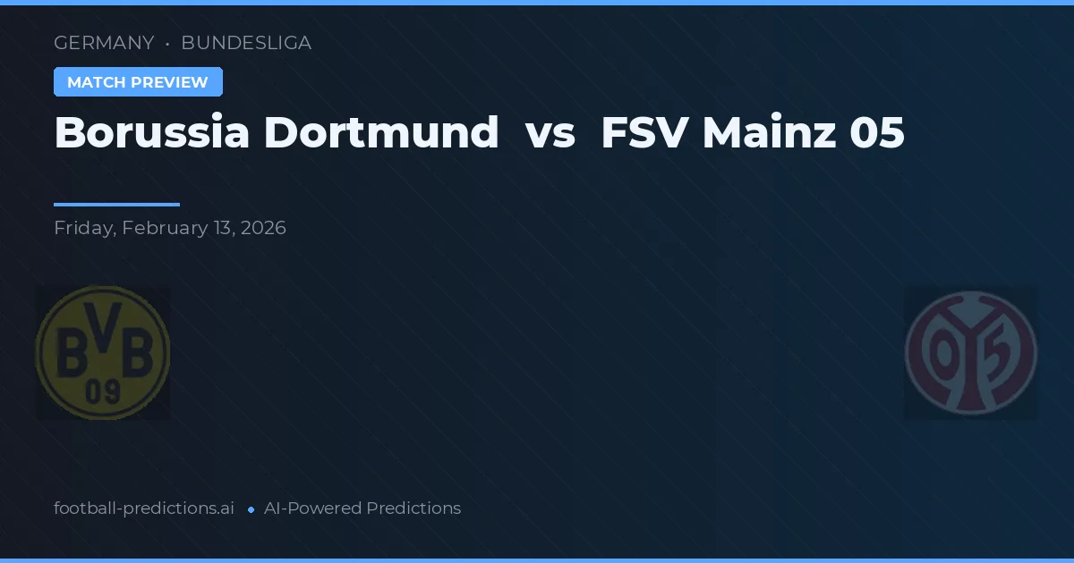 Borussia Dortmund vs FSV Mainz 05 — pronostic și avancronică meci
