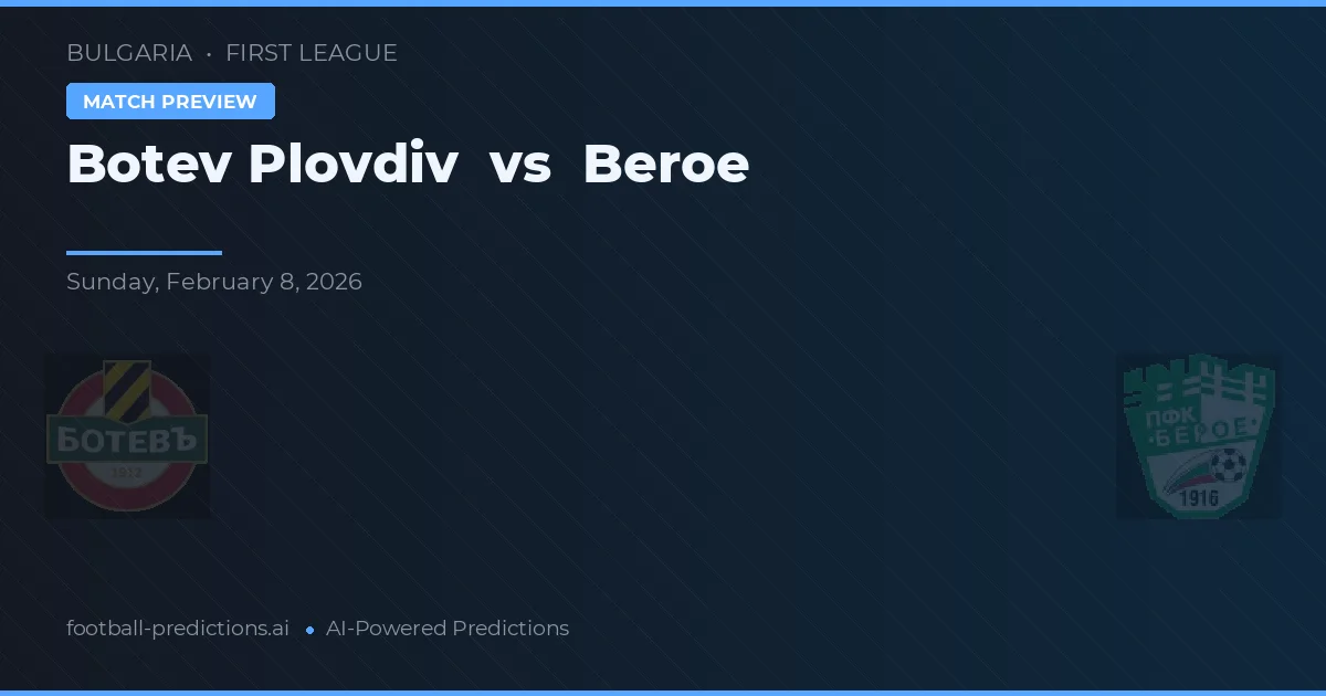 Botev Plovdiv vs Beroe — pronostic și avancronică meci