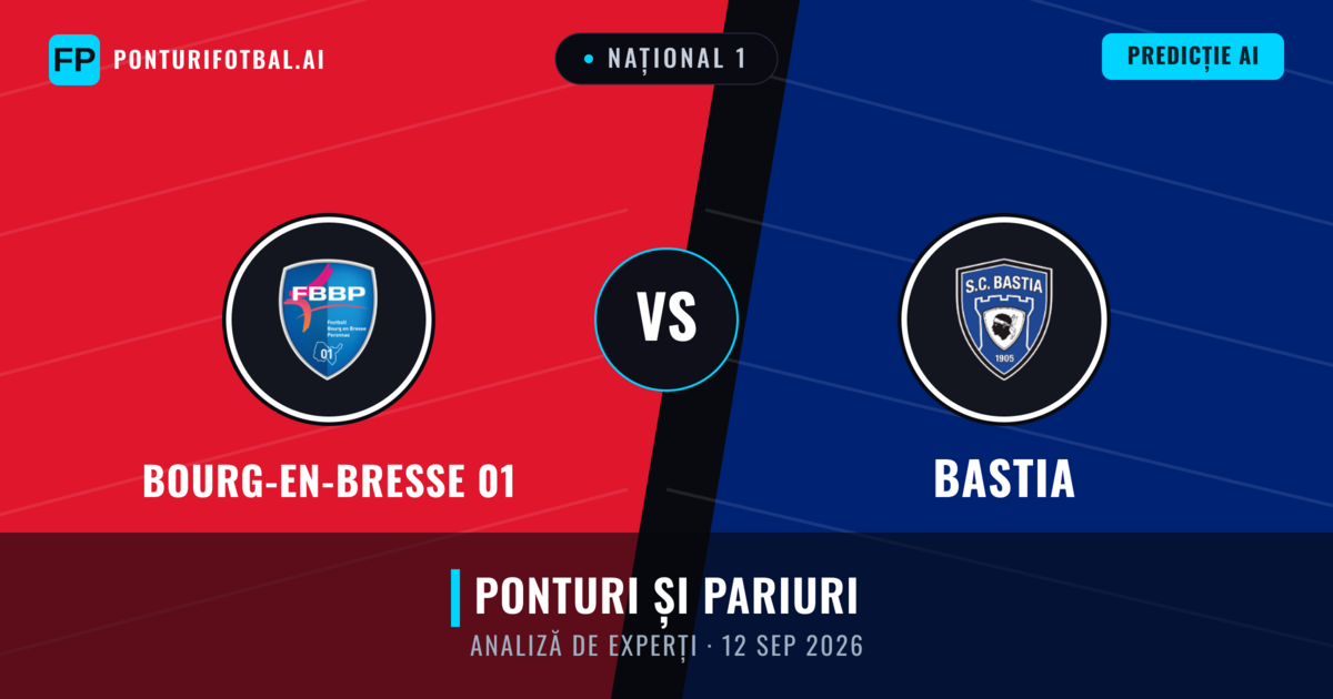 Bourg-en-Bresse 01 vs Bastia — pronostic și avancronică meci