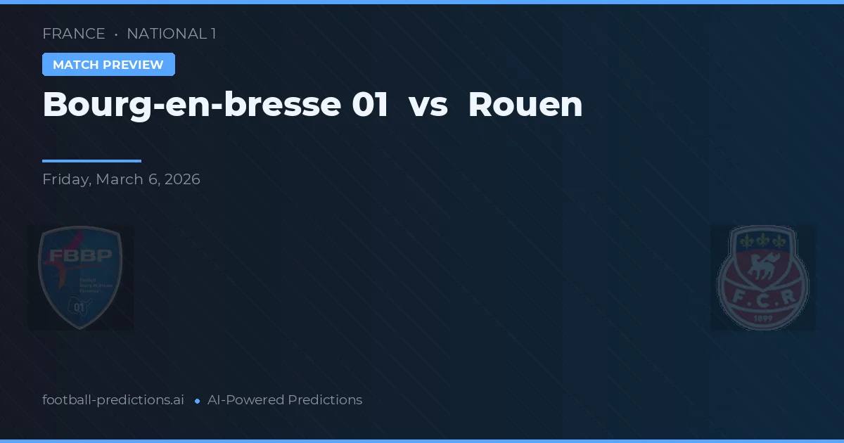 Bourg-en-Bresse 01 vs Rouen — pronostic și avancronică meci