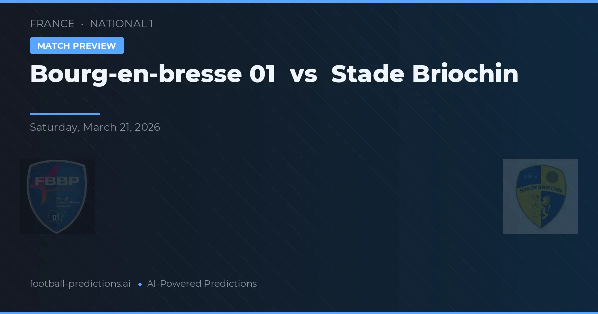 Bourg-en-Bresse 01 vs Stade Briochin — pronostic și avancronică meci