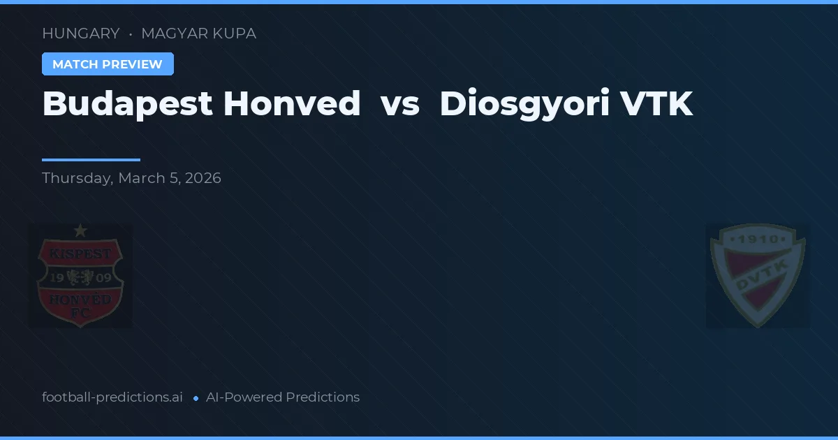 Budapesta Honvéd vs Diosgyőri VTK — pronostic și avancronică meci