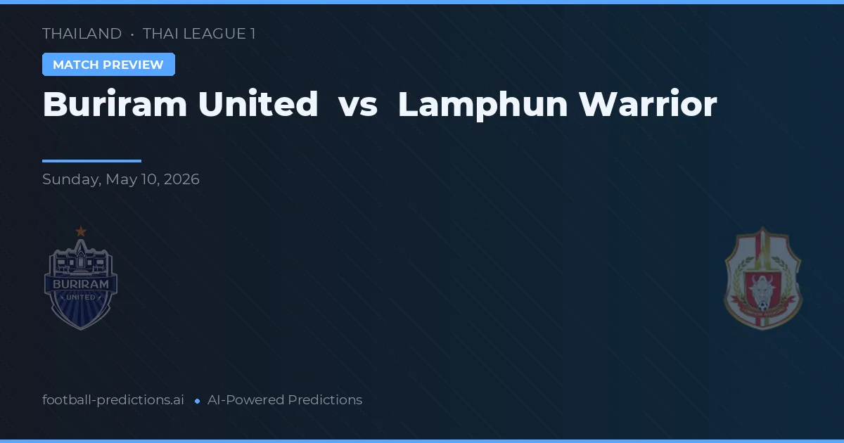 Buriram United vs Lamphun Warrior — pronostic și avancronică meci