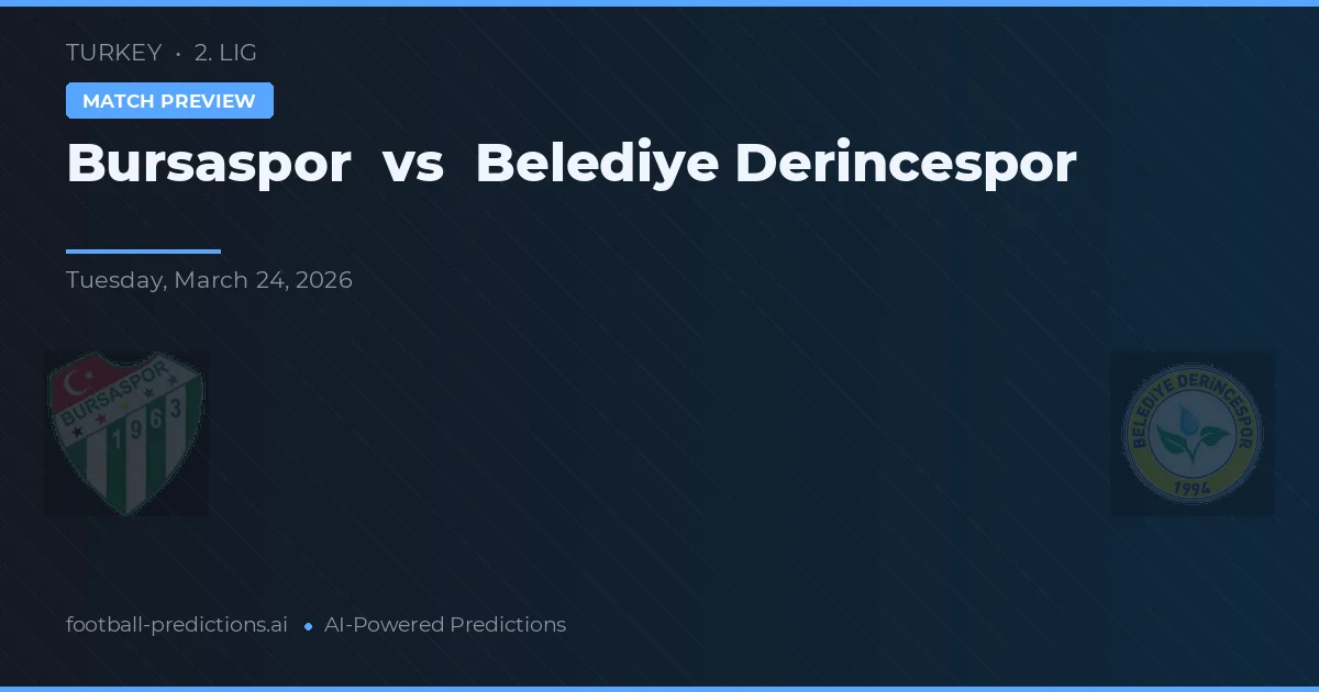 Bursaspor vs Derincespor — pronostic și avancronică meci