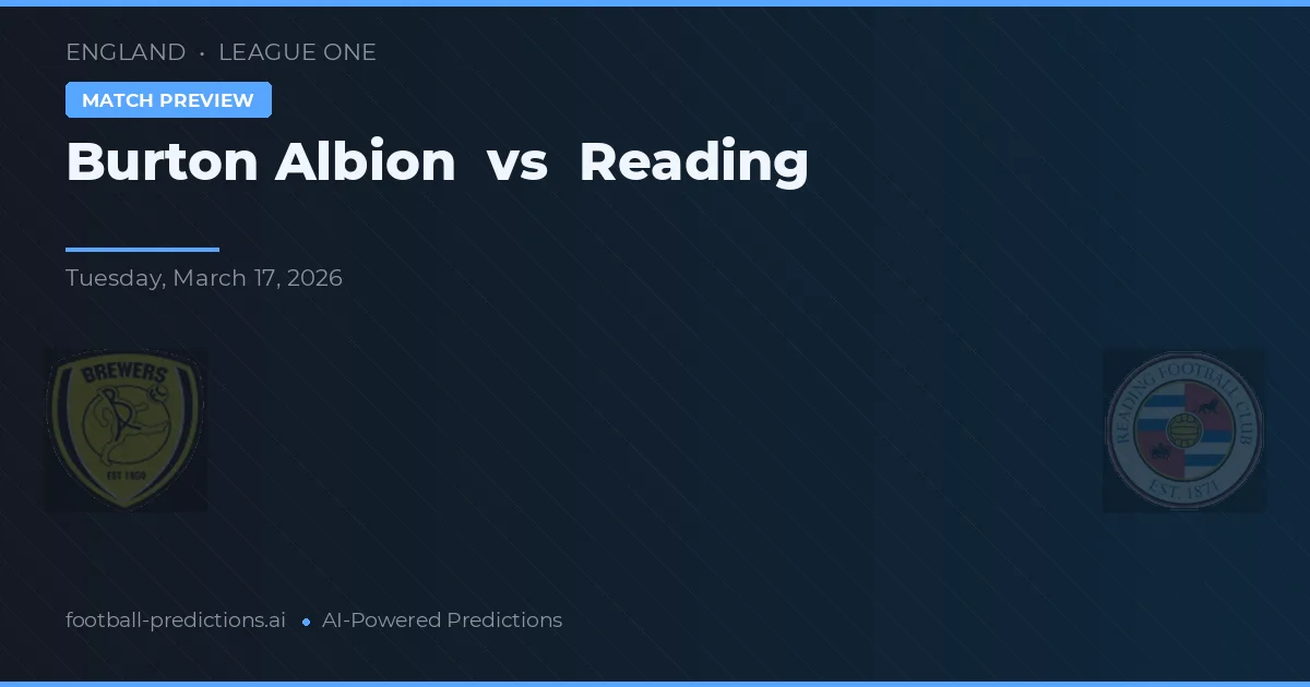 Burton Albion vs Reading — pronostic și avancronică meci