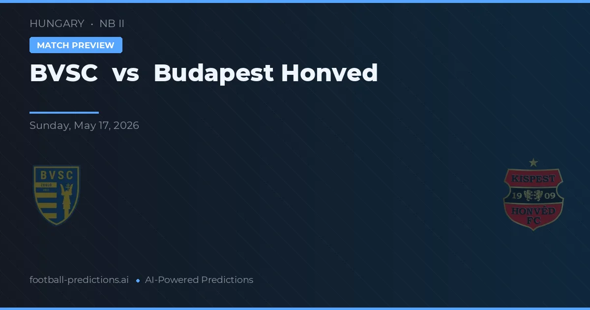 BVSC vs Budapesta Honvéd — pronostic și avancronică meci