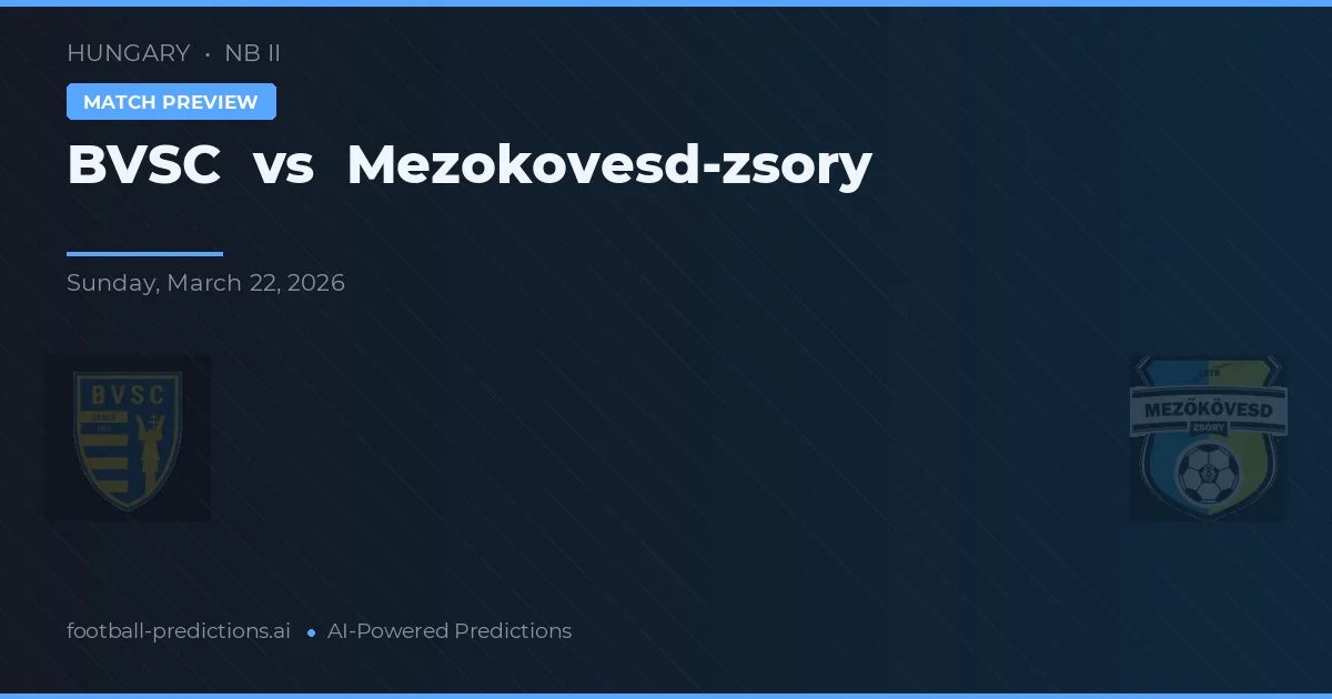 BVSC vs Mezőkövesd-Zsóry — pronostic și avancronică meci