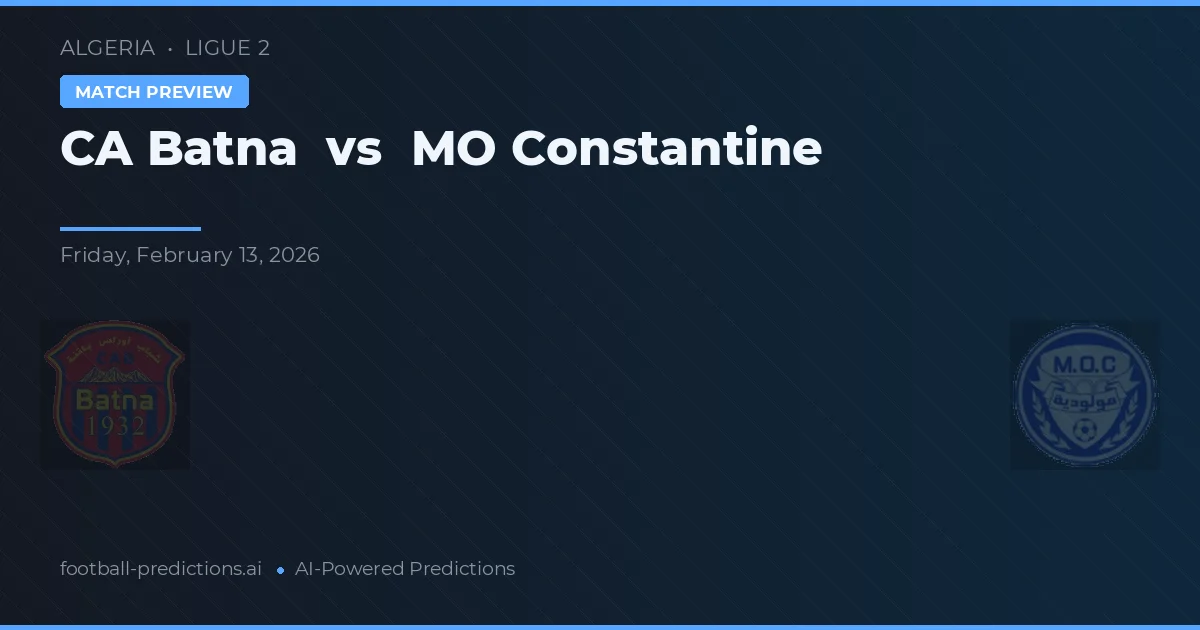 CA Bacău vs MO Constantine — pronostic și avancronică meci