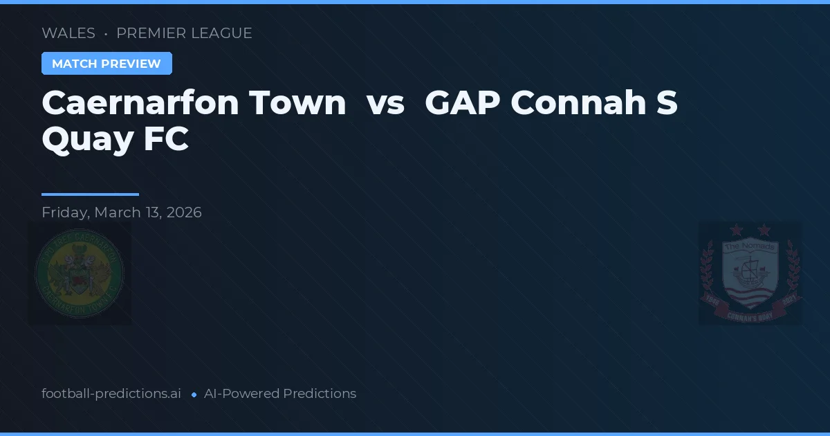 Caernarfon Town vs GAP Connah's Quay FC — pronostic și avancronică meci