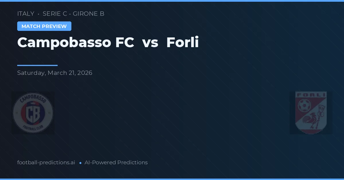 Campobasso FC vs Forli — pronostic și avancronică meci