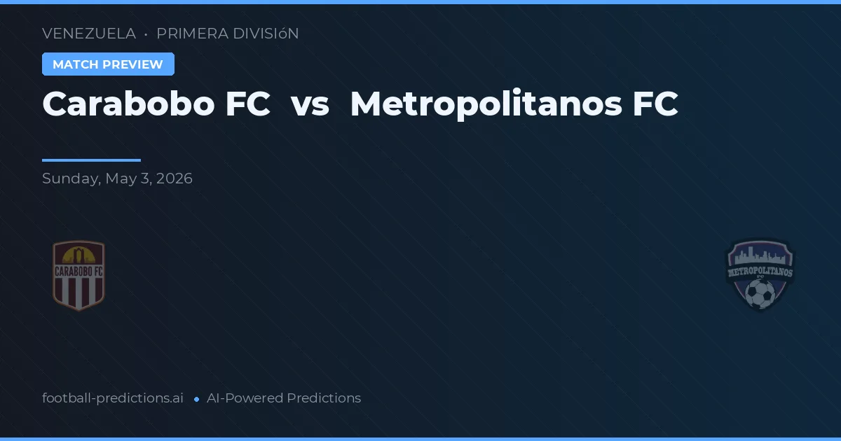 Carabobo FC vs Metropolitanos FC — pronostic și avancronică meci
