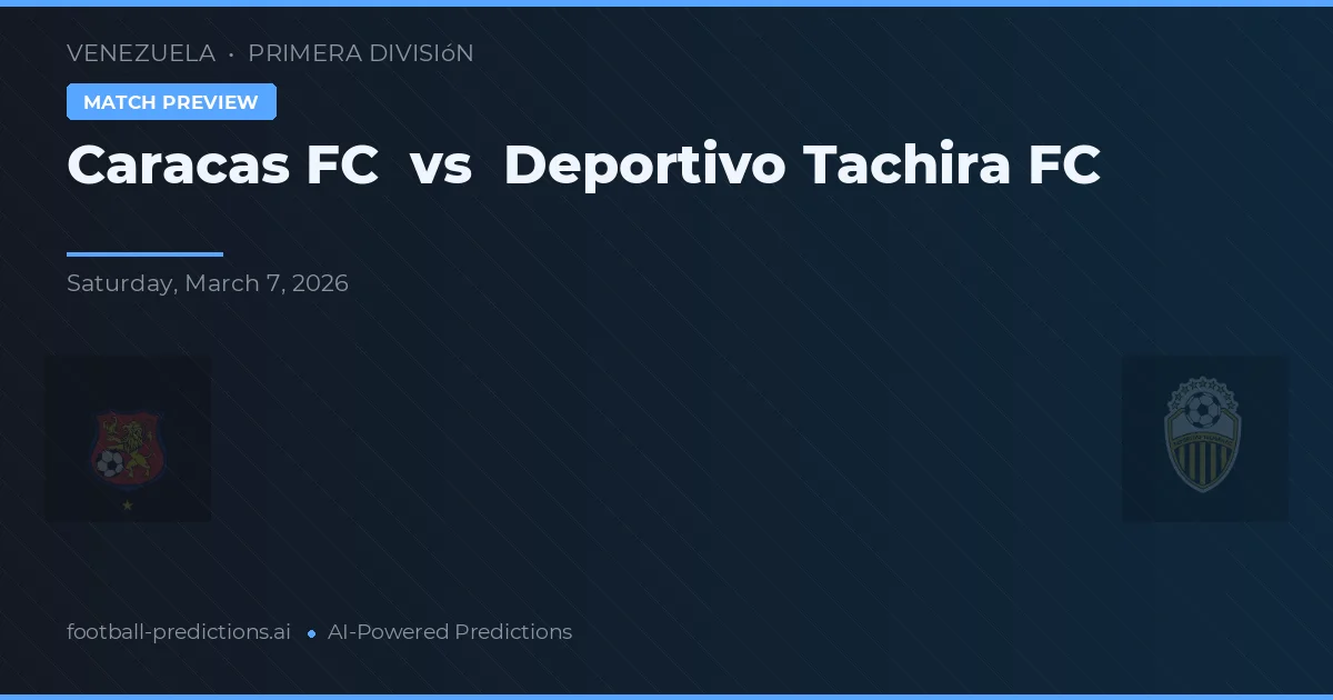 Caracas FC vs Deportivo Táchira — pronostic și avancronică meci