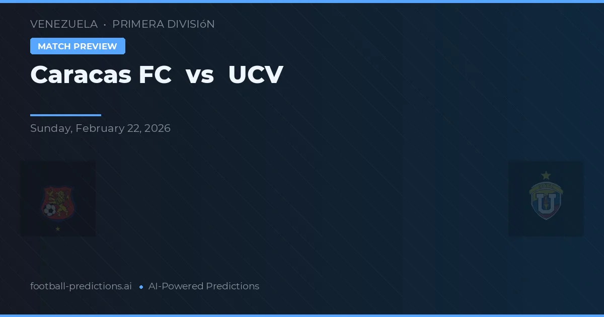 Caracas FC vs UCV — pronostic și avancronică meci