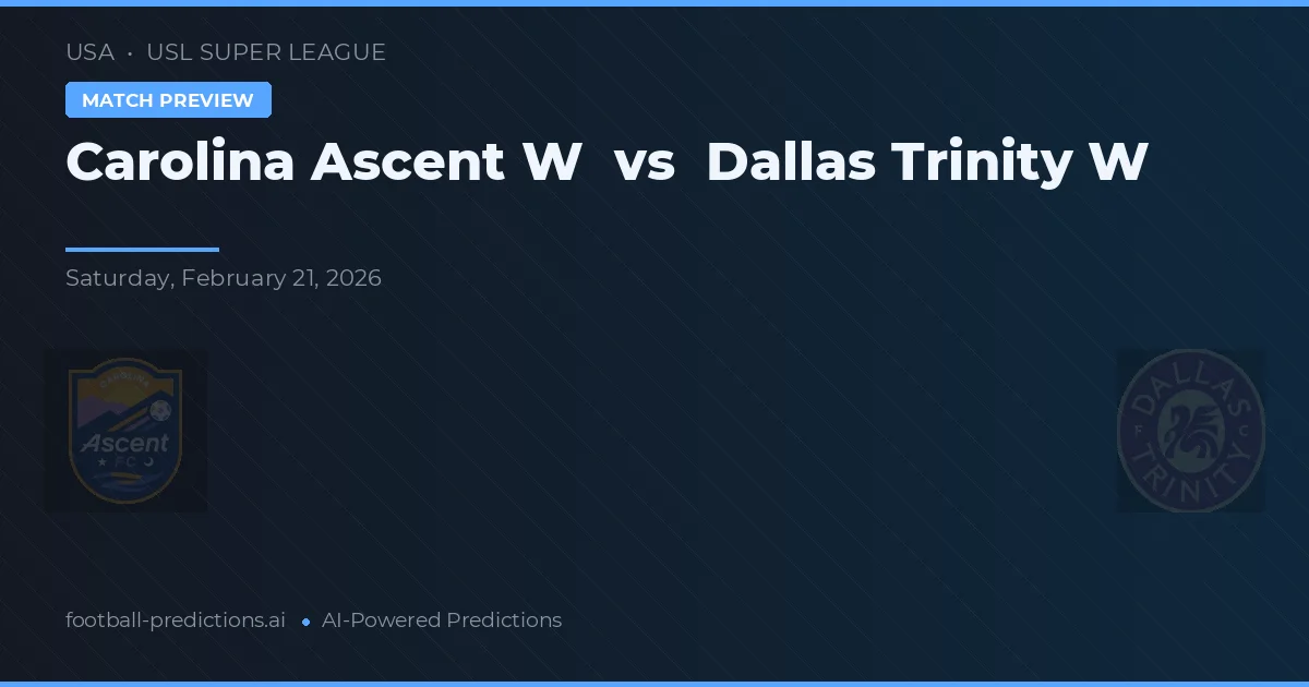 Carolina Ascent W vs Dallas Trinity W — pronostic și avancronică meci