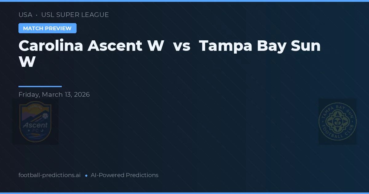 Carolina Ascent W vs Tampa Bay Sun W — pronostic și avancronică meci