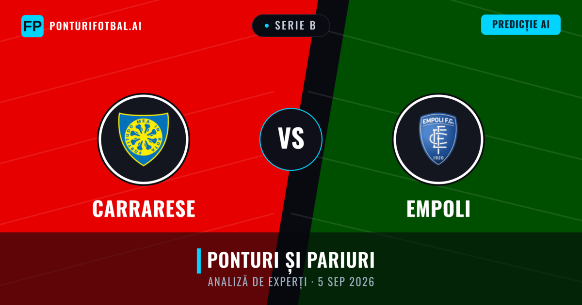 Carrarese vs Empoli — pronostic și avancronică meci