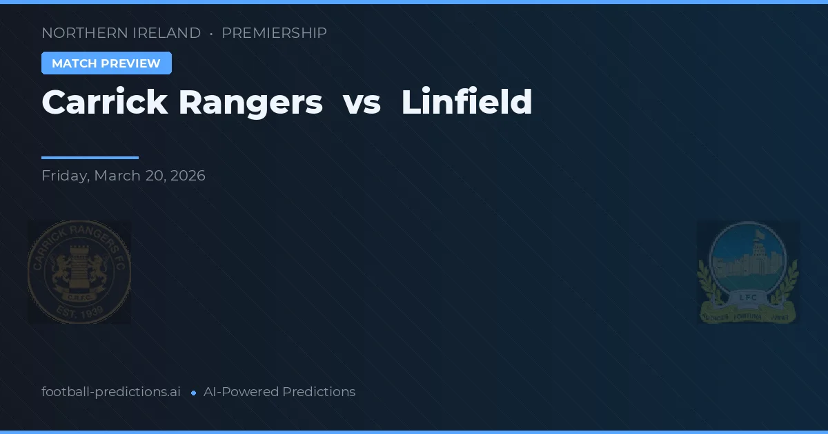 Carrick Rangers vs Linfield — pronostic și avancronică meci