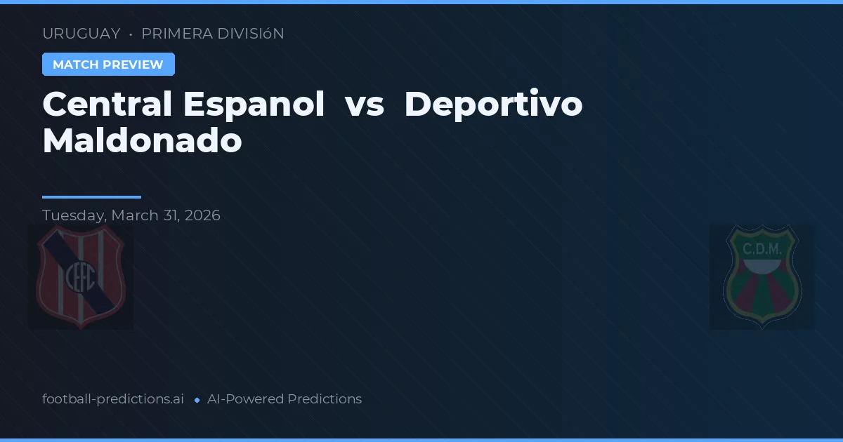 Central Español vs Deportivo Maldonado — pronostic și avancronică meci
