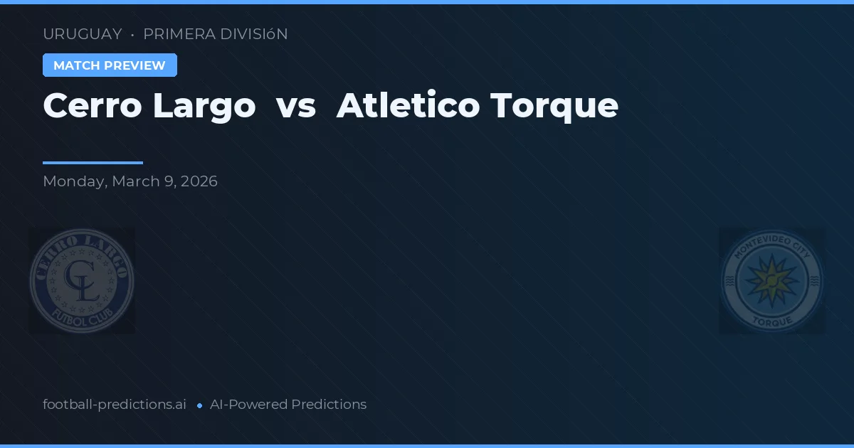 Cerro Largo vs Atletico Torque — pronostic și avancronică meci